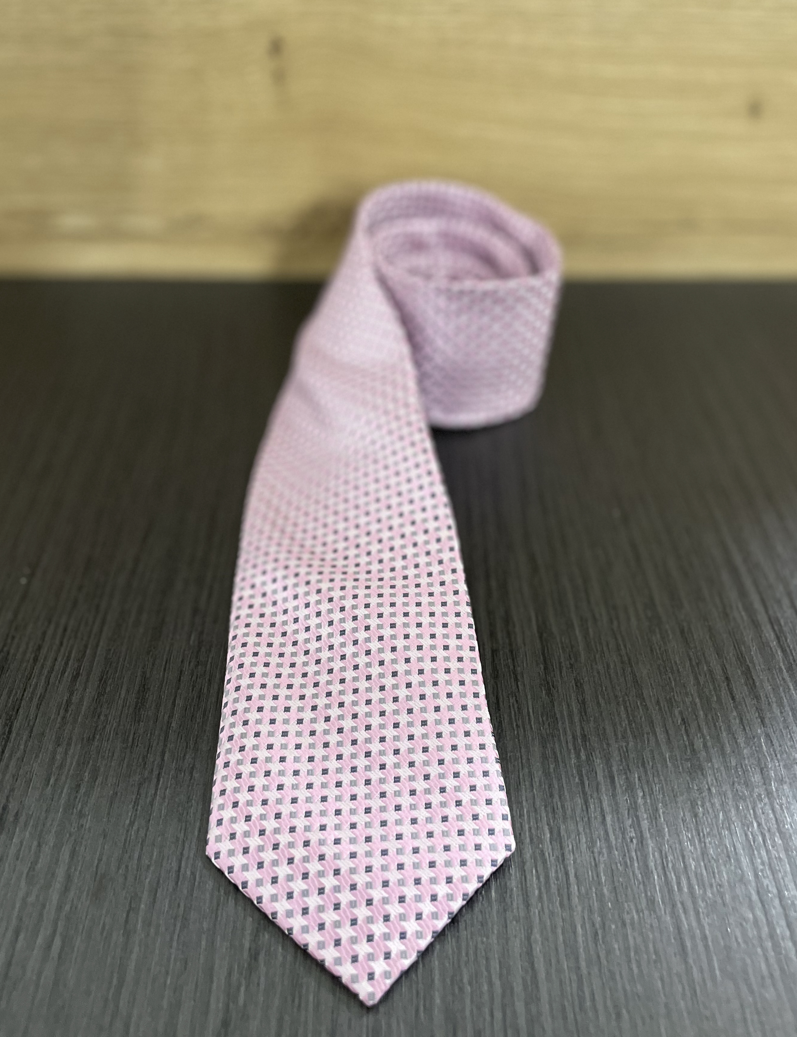 Γραβάτα αντρική ροζ με σχέδιο 1736 φωτογραφία